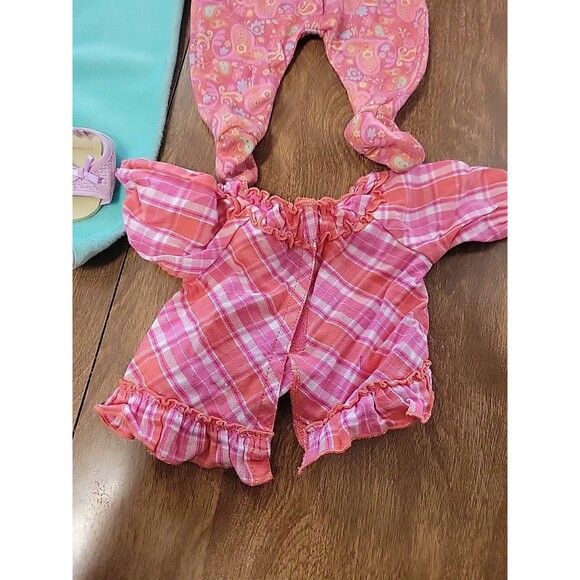 American Girl Bitty Baby Doll Pink Paisley Sleeper blanket shoes dress - Picture 5 of 8